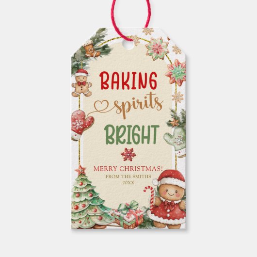 Étiquettes Cadeaux de Biscuits de Noël au Gingembr (Devant)