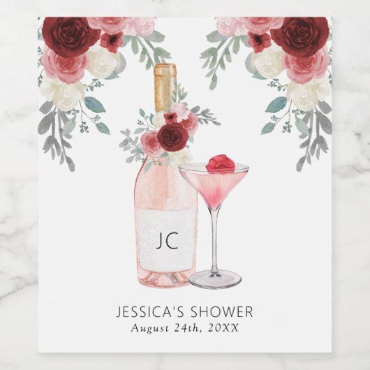 Étiquettes cadeaux de Fête des mariées Petals & Pr (Étiquettes simples)