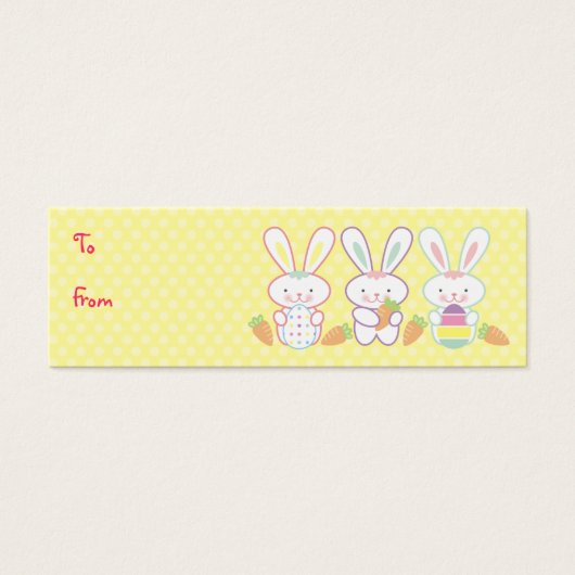 Étiquettes Cadeaux de Lapins de Pâques (Devant)