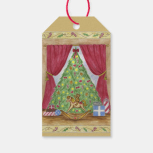 Étiquettes cadeaux de l'arbre de Noël victorien Te