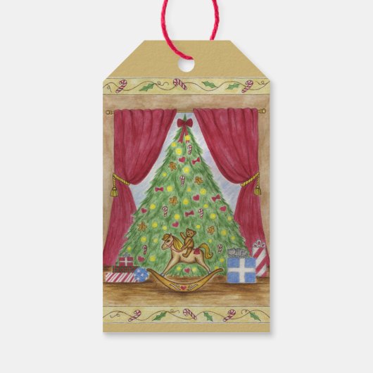 Étiquettes cadeaux de l'arbre de Noël victorien Te (Dos)