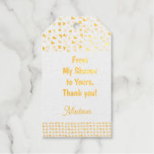 Étiquettes Cadeaux De Ma Douche À La Vôtre Feuille D'argent Ou D'or  (Recto)