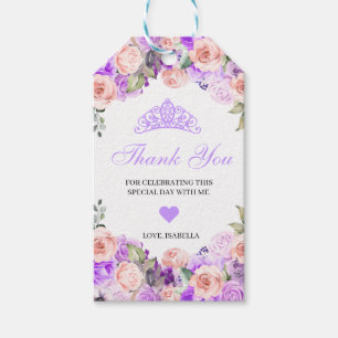 Étiquettes cadeaux de Merci Floral rose et violet