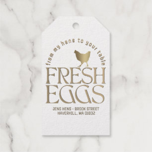 Étiquettes Cadeaux De mes poules à votre table OEUFS FRAIS