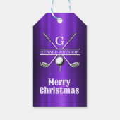Étiquettes Cadeaux de Monogramme de Golf Minimalis (Dos)