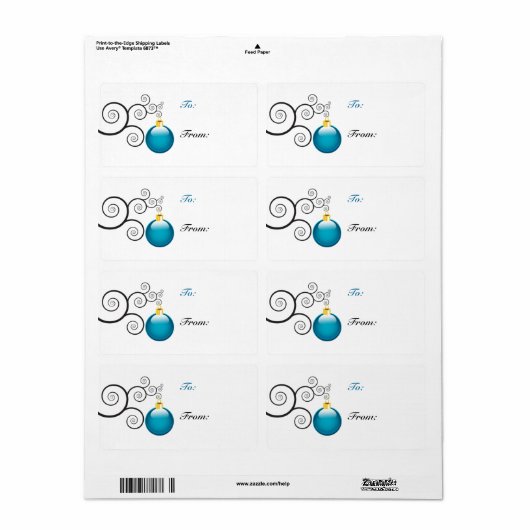 Étiquettes cadeaux de Noël (Feuille entière)