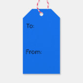 Étiquettes Cadeaux de Noël Anges Coeurs Bleus (Dos)