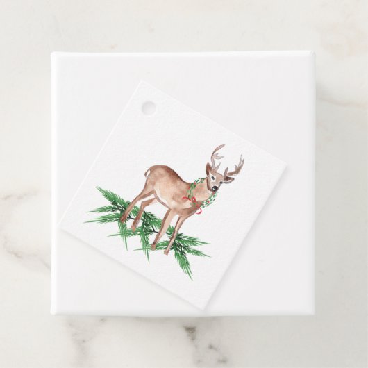 Étiquettes cadeaux de Noël aux cerfs (En situation)