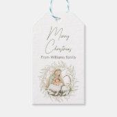 Étiquettes cadeaux de Noël avec bébé Jésus Illustr (Devant)