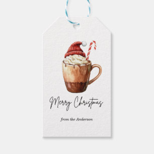 Étiquettes Cadeaux de Noël Chocolat Chaud Mignon