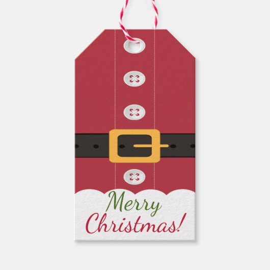Étiquettes cadeaux de Noël | Costume du Père Noël (Devant)