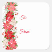Étiquettes cadeaux de Noël de Noël de Poinsettia (Devant)