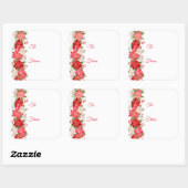 Étiquettes cadeaux de Noël de Noël de Poinsettia (Feuille)