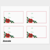 Étiquettes cadeaux de Noël de Noël de Poinsettia (Feuille)
