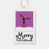 Étiquettes cadeaux de Noël de Reindeer Cat (Devant)