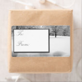 Étiquettes cadeaux de Noël d'hiver (En situation)