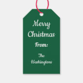 Étiquettes cadeaux de Noël du Père Noël Vert (Devant)