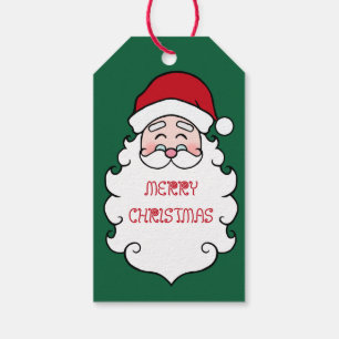Étiquettes cadeaux de Noël du Père Noël Vert