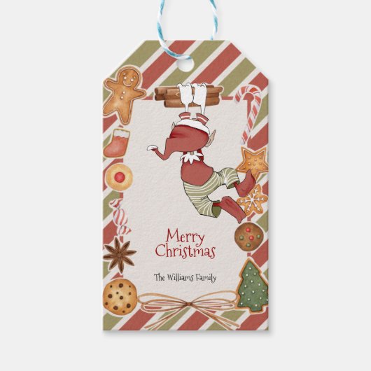 Étiquettes cadeaux de Noël Elf (Devant)