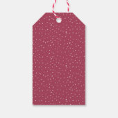 étiquettes cadeaux de Noël fleurs d'hiver bordeaux (Dos)