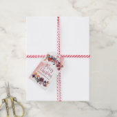 étiquettes cadeaux de Noël fleurs d'hiver bordeaux (Avec de la ficelle)