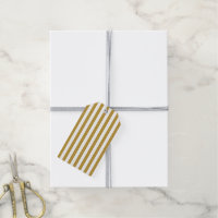 Étiquettes cadeaux de Noël Gold et White Striped