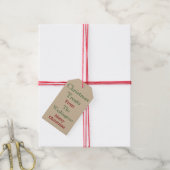 Étiquettes cadeaux de Noël Jacquard vert (Avec de la ficelle)