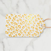 Étiquettes cadeaux de Noël motif de feuille d'or (Recto (horizontal))