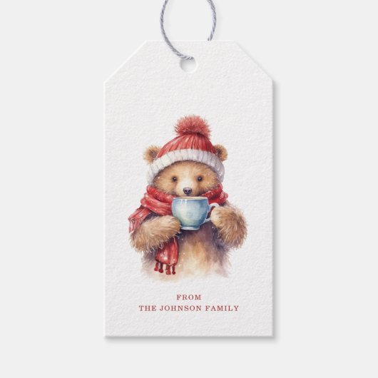 Étiquettes cadeaux de Noël Ours (Devant)