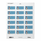 Étiquettes cadeaux de Noël Penguin (Feuille entière)