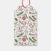 Étiquettes Cadeaux de Noël Pin Oiseaux (Dos)