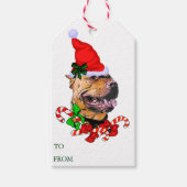 Étiquettes cadeaux de Noël Pit Bull (Devant)