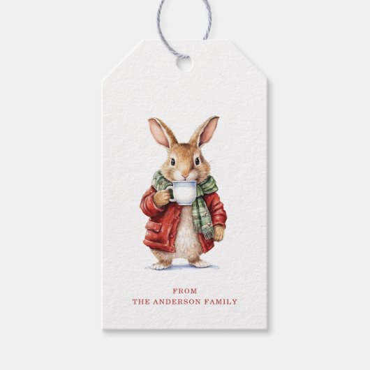 Étiquettes cadeaux de Noël Rabbit (Devant)