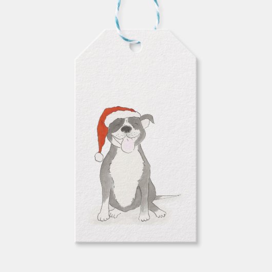 Étiquettes cadeaux de Noël Staffie (Devant)