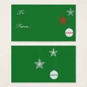 Étiquettes cadeaux de Noël verts (Devant & derrière)