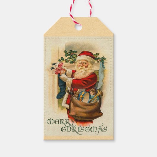 Étiquettes cadeaux de Noël victorien (Devant)