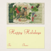 Étiquettes cadeaux de Noël victorien (Devant & derrière)