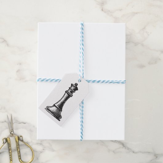 Étiquettes cadeaux de pièce d'échecs (Avec de laficelle)