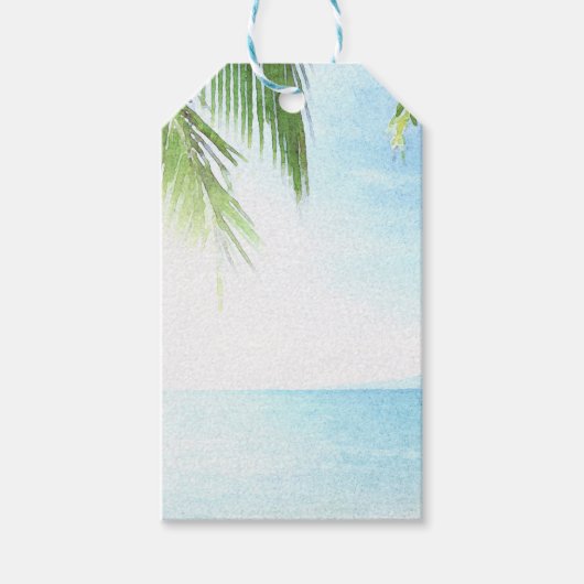 Étiquettes Cadeaux de Plage Océanique (Devant)