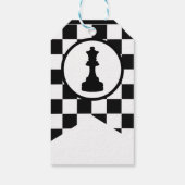 Étiquettes cadeaux de thème d'échecs - Design noir (Dos)