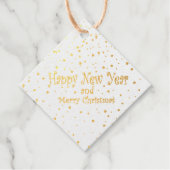 étiquettes cadeaux de vacances avec or parties sci (Devant)