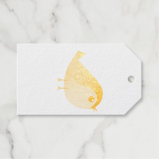 Étiquettes Cadeaux Dessin Animé Oiseau Moineau (Recto (horizontal))
