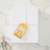 Étiquettes Cadeaux Deux ours dansant sous la Chouette des arbres sur  (Avec de la ficelle)