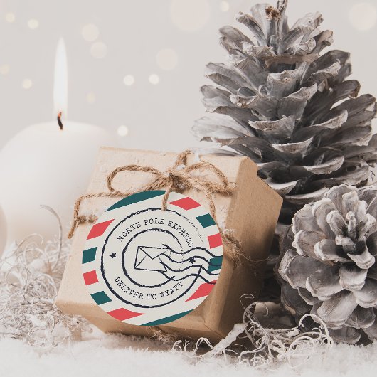 Étiquettes cadeaux d'Express Vintage pôle Nord per