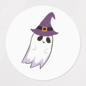 Étiquettes Cadeaux d'Halloween, mignon fantôme joue de la gui (Design 2)