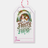 Étiquettes cadeaux d'hiver sur le thème de Snowman (Dos)