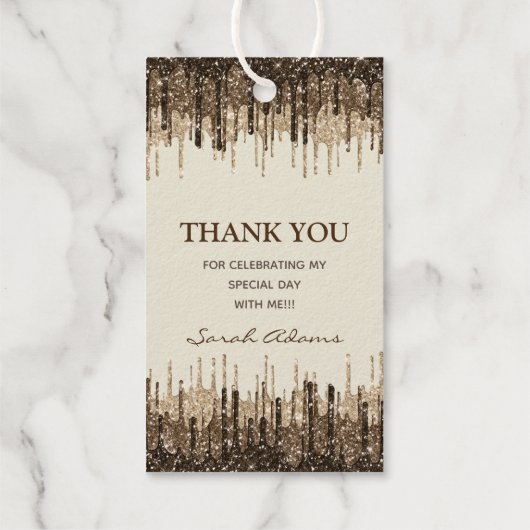 Étiquettes Cadeaux Elégant Glam Silver Gold 50 Fab naissance Real (Verso)