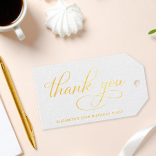 Étiquettes Cadeaux Elégant Merci de fête du 50e anniversaire