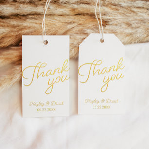 Étiquettes Cadeaux Élégant Merci Gold Foil Favoriser balise