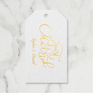 Étiquettes Cadeaux Élégante Calligraphie Personnalisable Juste Marié